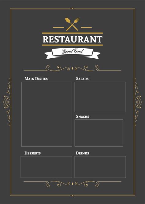 online blank menu maker|Menus .